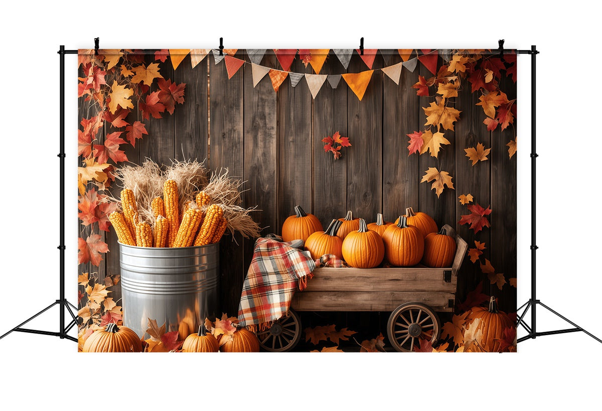 Neugeborenen-Fotoshoot-Hintergrund Rustikaler Herbstwagen-Hintergrund BRP57-270