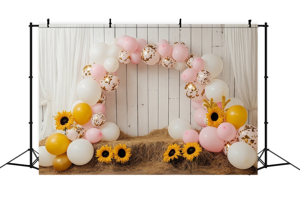 Kinder Backdrops Sonnenblume Ballonbogen Backdrop BRP57-274