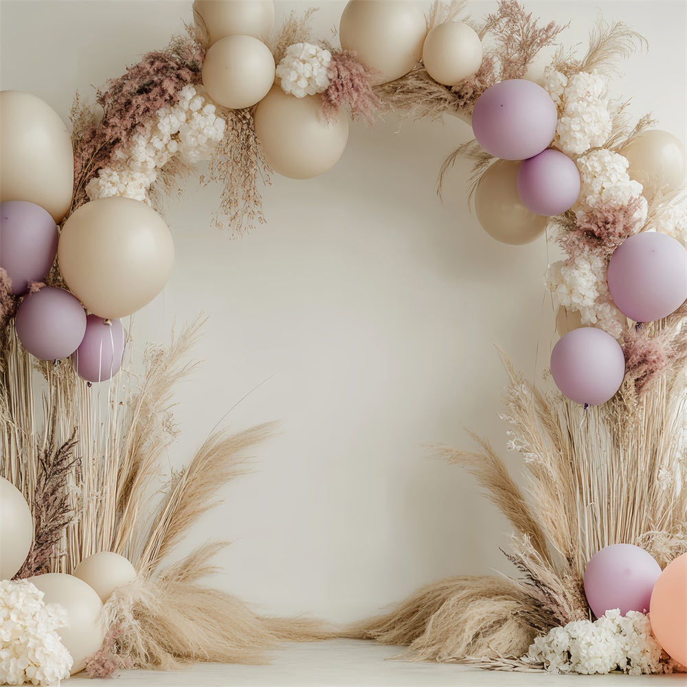 Kinder-Fotohintergrund Pastell Pampas Ballonhintergrund BRP57-275