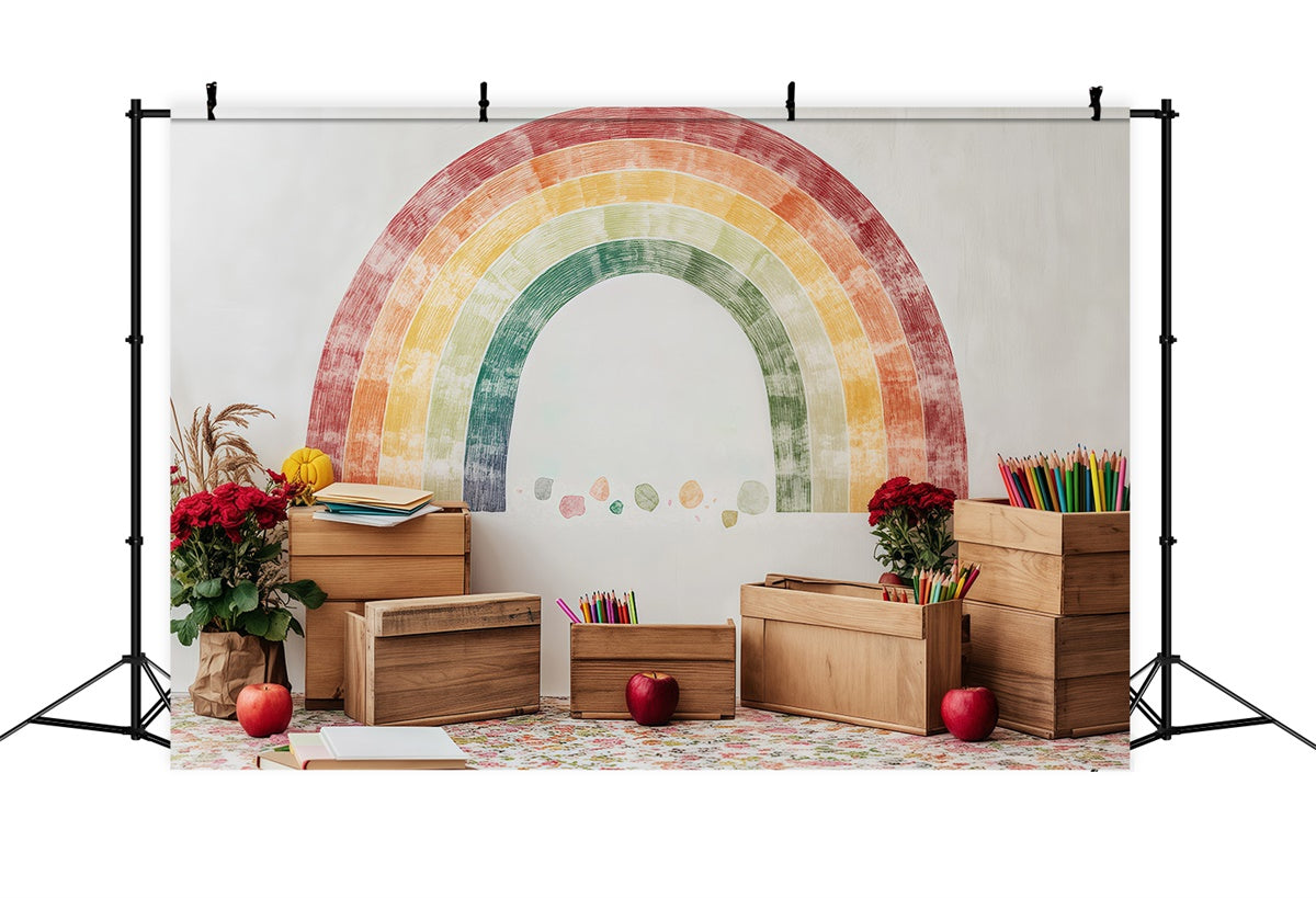 Back To School Backdrop Kreative Ecke Regenbogen Backdrop BRP57-28