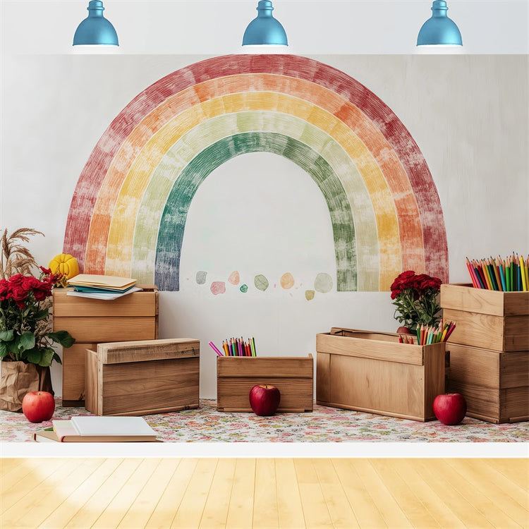 Back To School Backdrop Kreative Ecke Regenbogen Backdrop BRP57-28