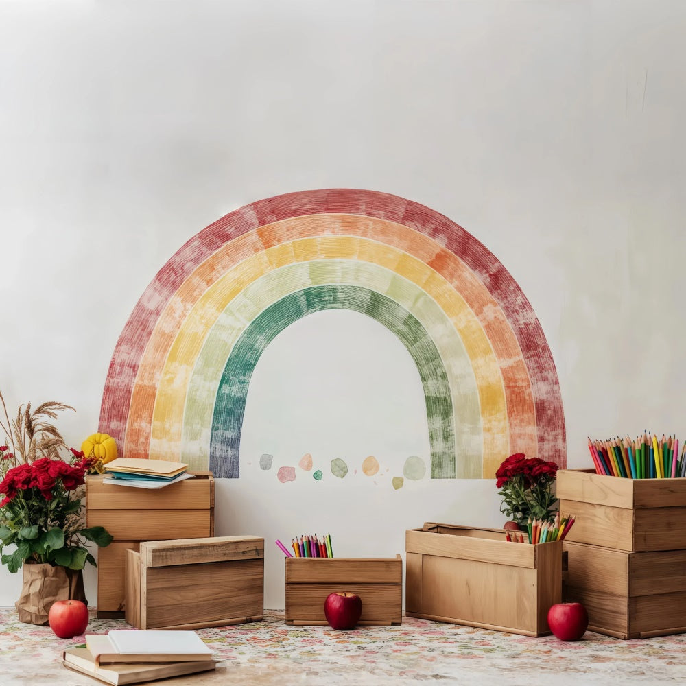 Back To School Backdrop Kreative Ecke Regenbogen Backdrop BRP57-28