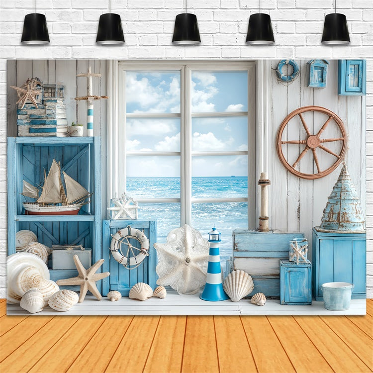 Childrens Backdrops Ozean Fenster Delight Backdrop BRP57-284