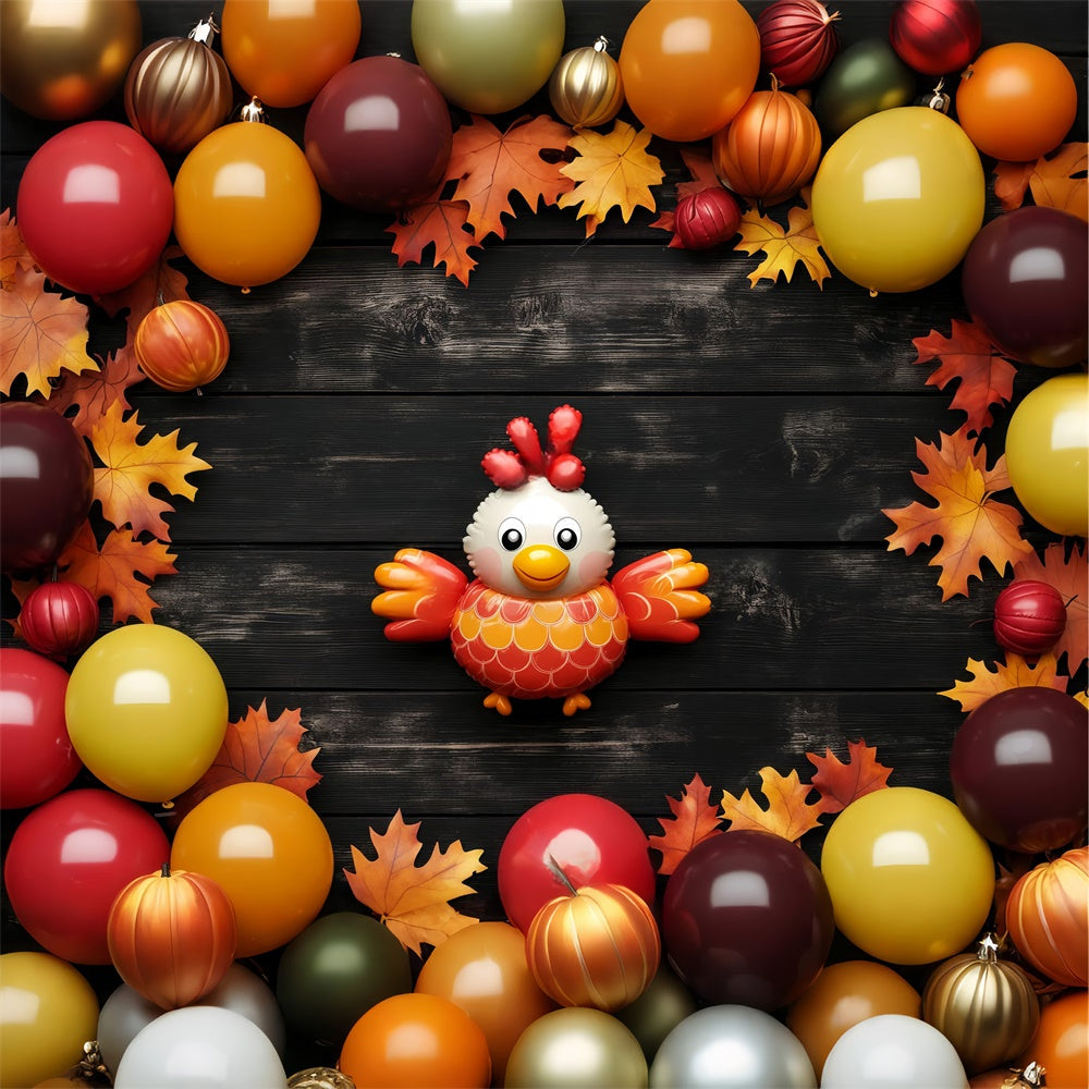 Niedliche Kulisse Ballons Blätter Feier Kinder Hintergrund BRP57-285