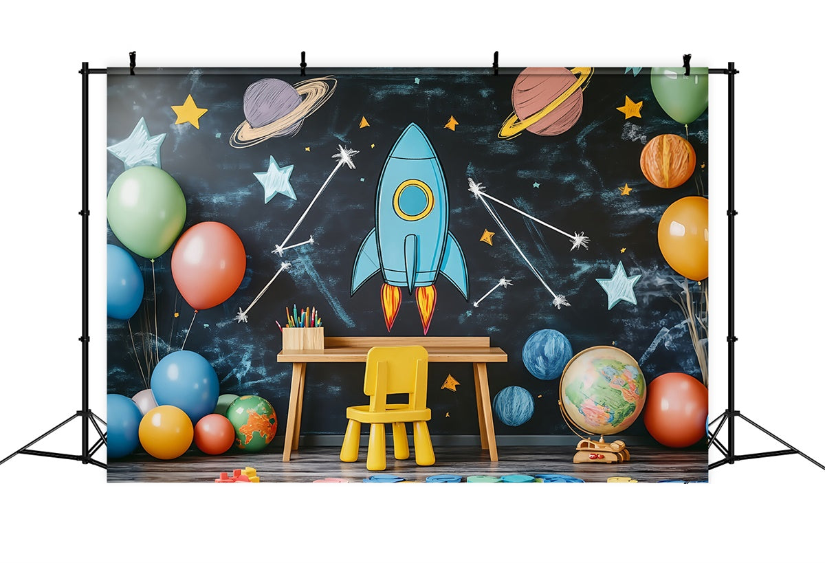 Klassenzimmer Backdrops Rakete Klassenzimmer Abenteuer Backdrop BRP57-34