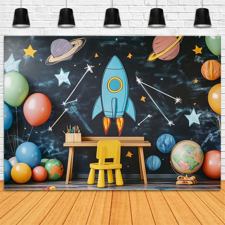 Klassenzimmer Backdrops Rakete Klassenzimmer Abenteuer Backdrop BRP57-34
