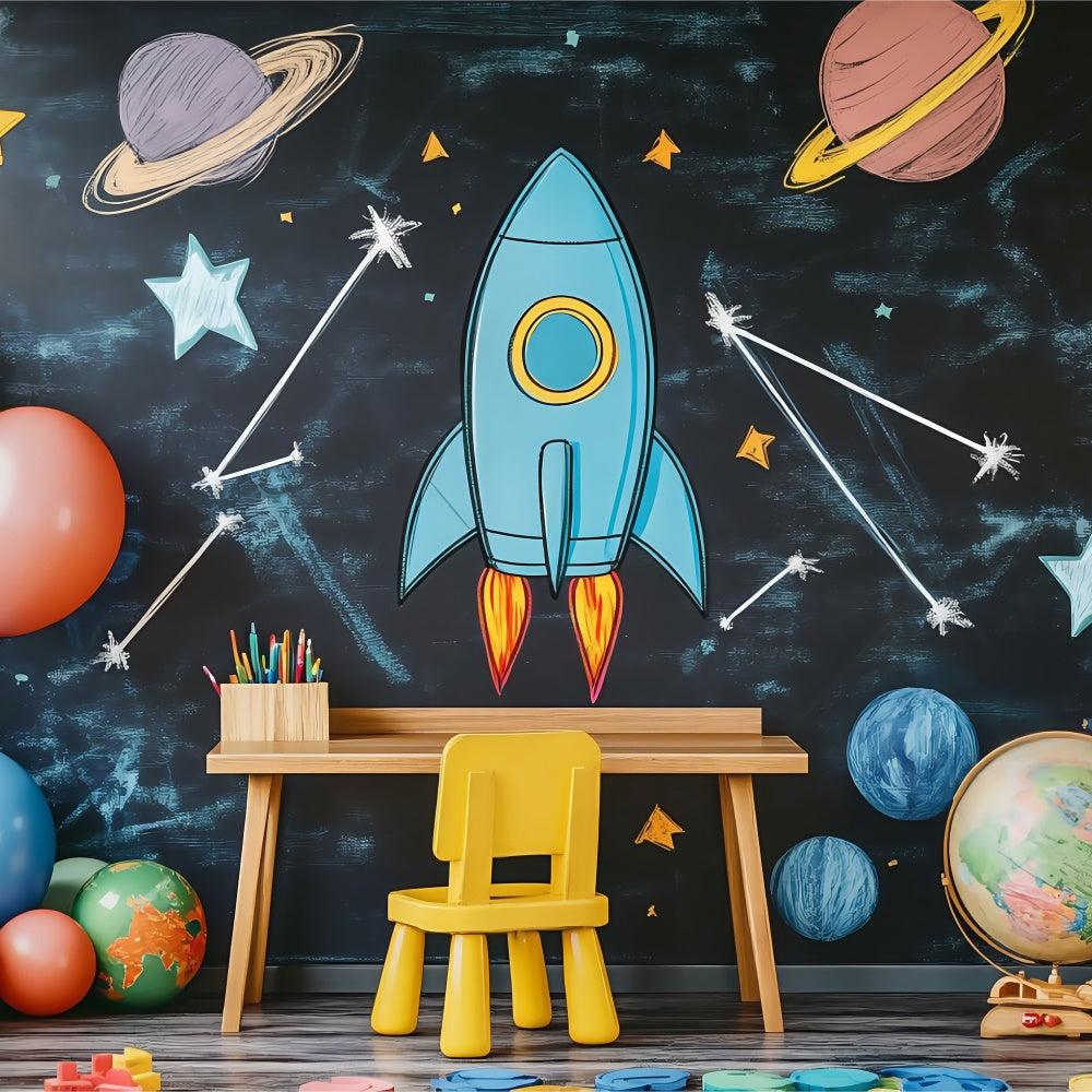 Klassenzimmer Backdrops Rakete Klassenzimmer Abenteuer Backdrop BRP57-34