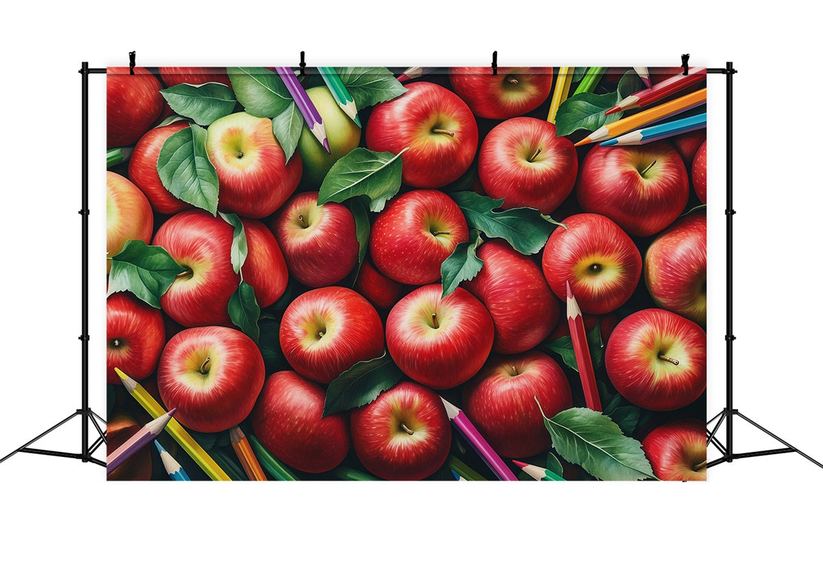 Back To School Backdrop Apfel Stifte Delight Backdrop BRP57-36
