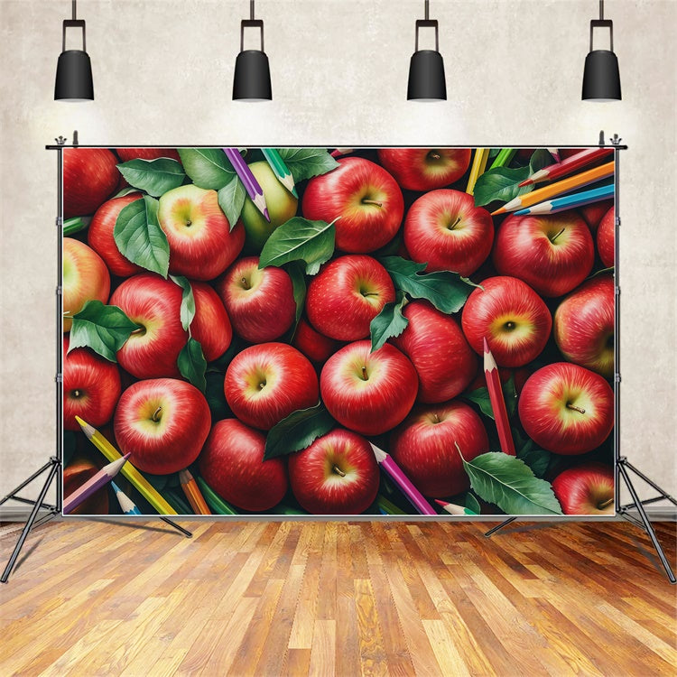 Back To School Backdrop Apfel Stifte Delight Backdrop BRP57-36