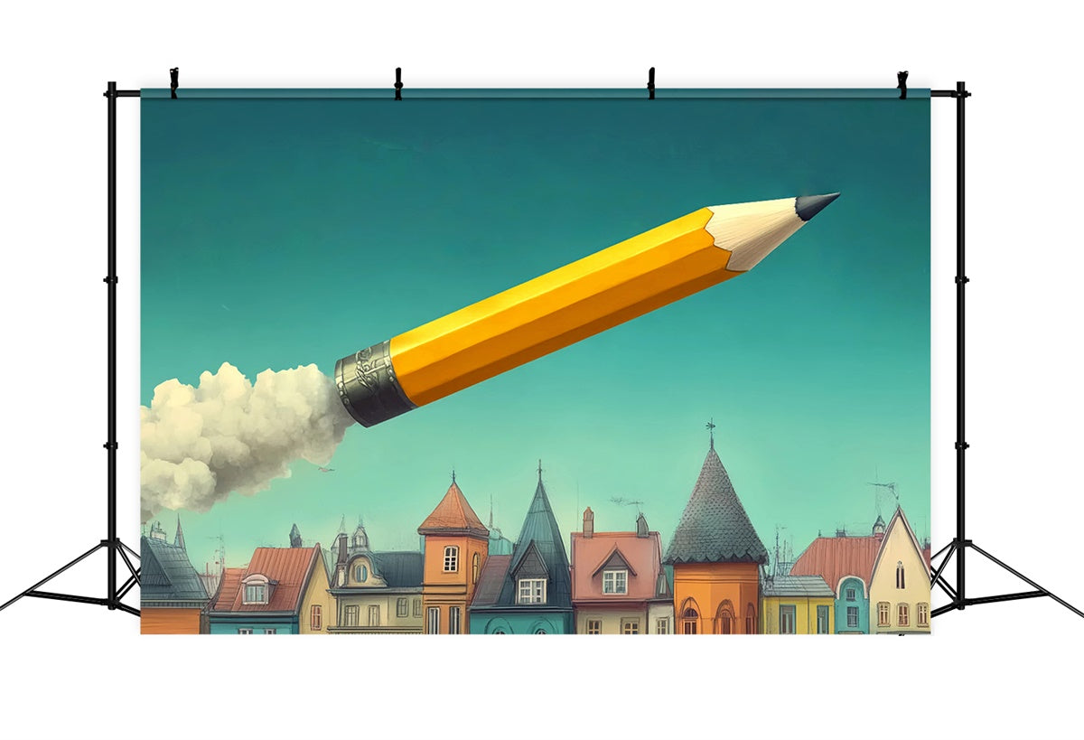 Back To School Backdrop Bleistift Raketenstart Backdrop BRP57-47