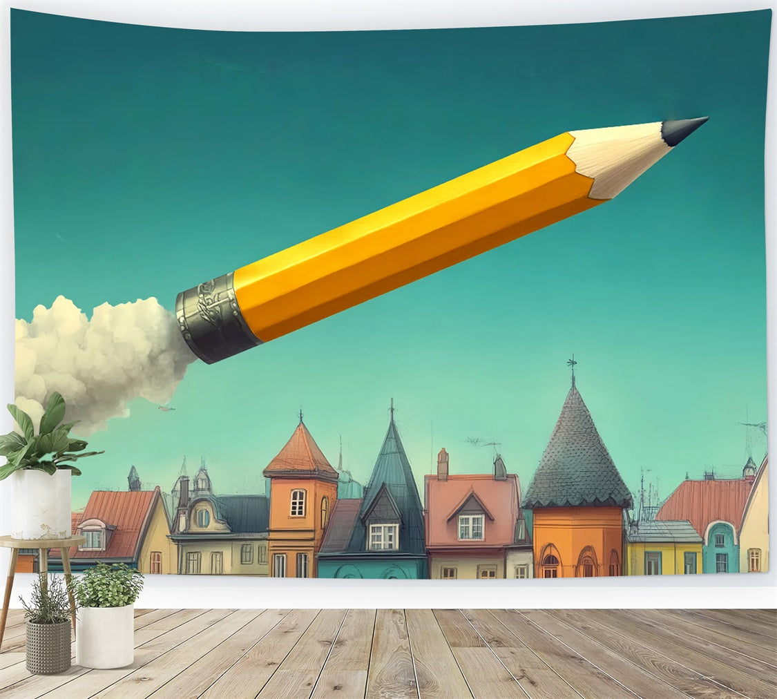 Back To School Backdrop Bleistift Raketenstart Backdrop BRP57-47