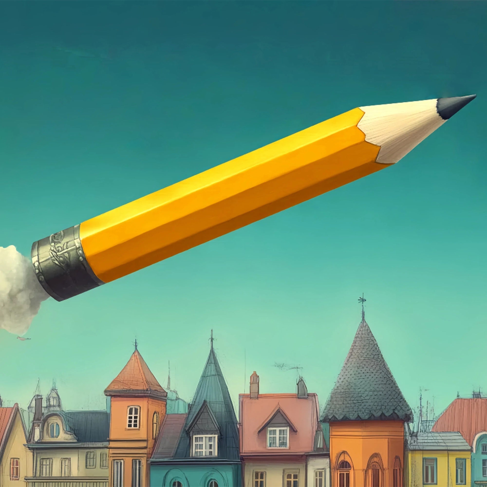 Back To School Backdrop Bleistift Raketenstart Backdrop BRP57-47