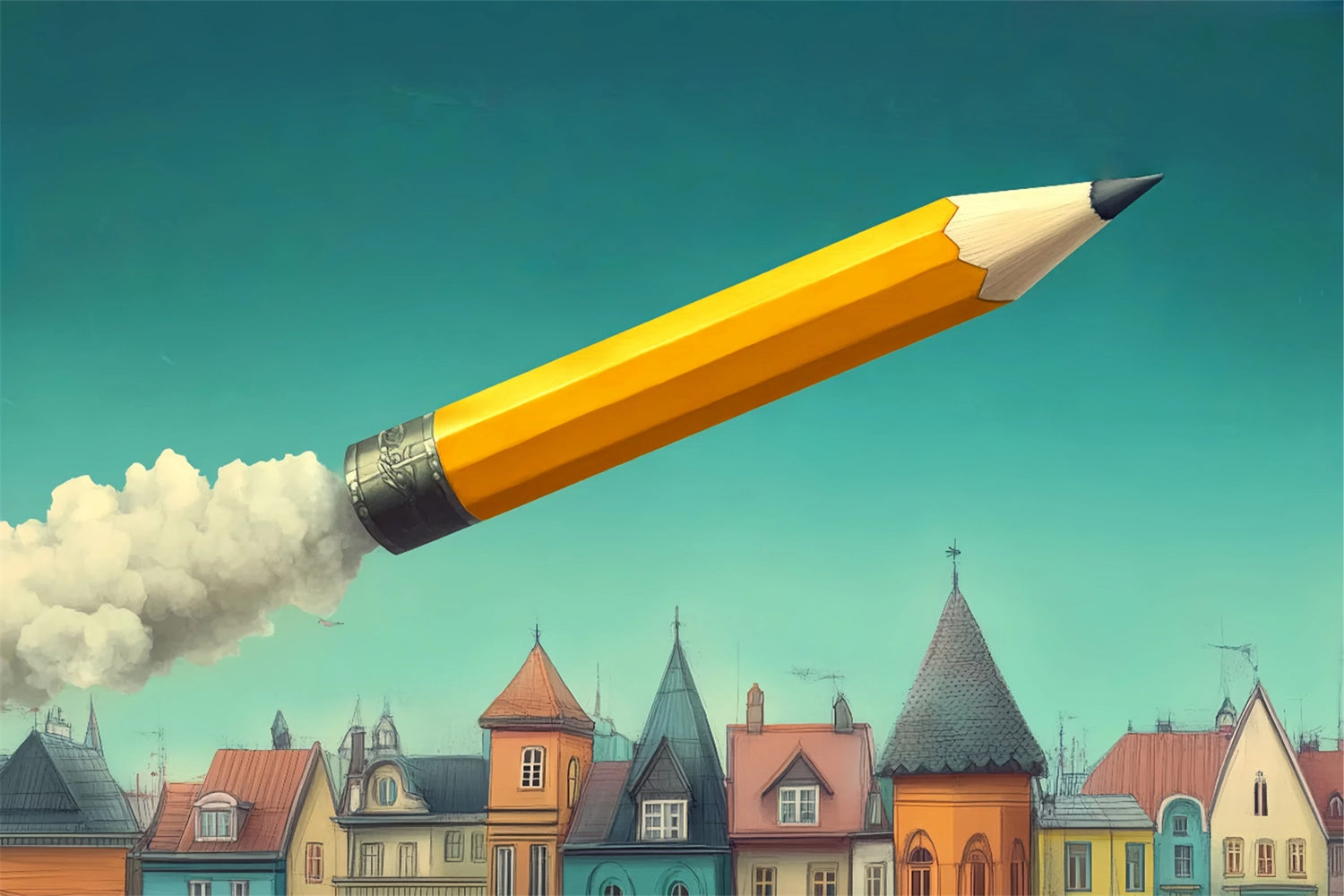 Back To School Backdrop Bleistift Raketenstart Backdrop BRP57-47