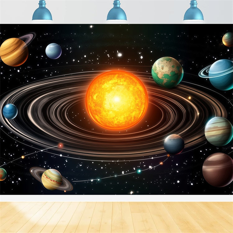 Back To School Backdrops Sonne Planeten Entdeckung Backdrop BRP57-49