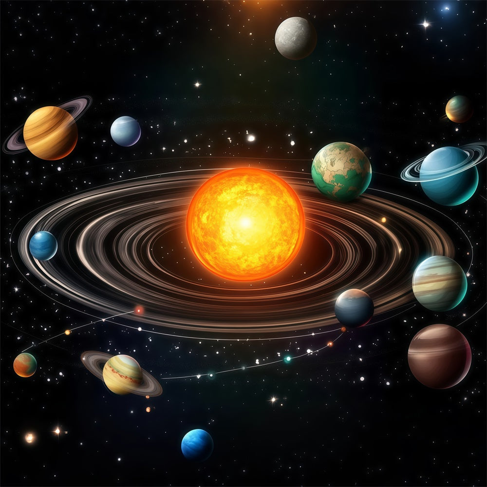 Back To School Backdrops Sonne Planeten Entdeckung Backdrop BRP57-49