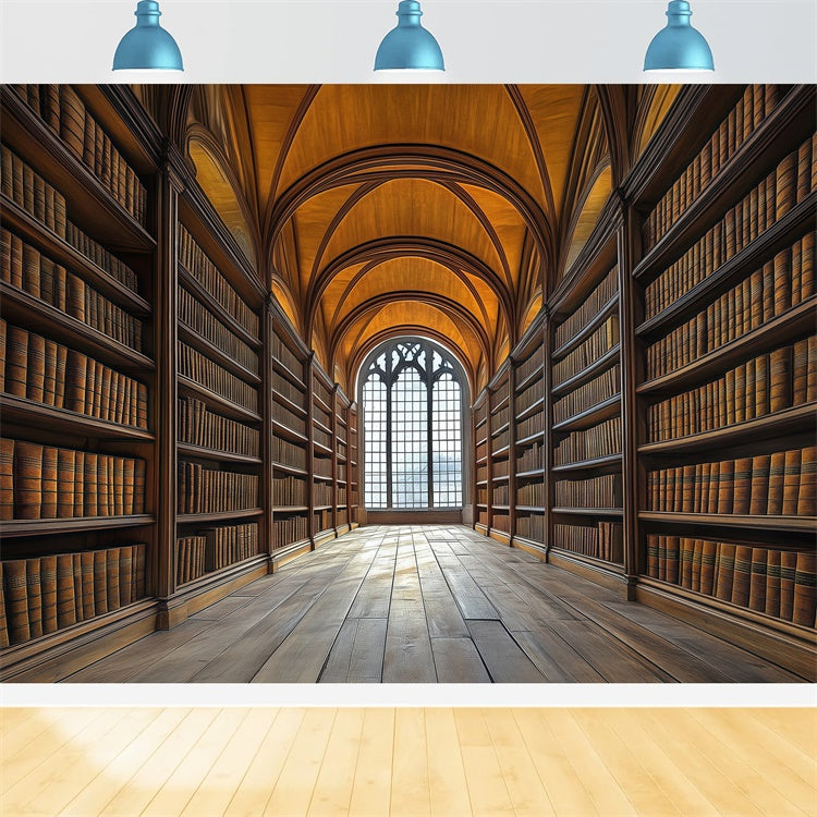 Back To School Fotohintergrund Gothic Library Hall Backdrop BRP57-53