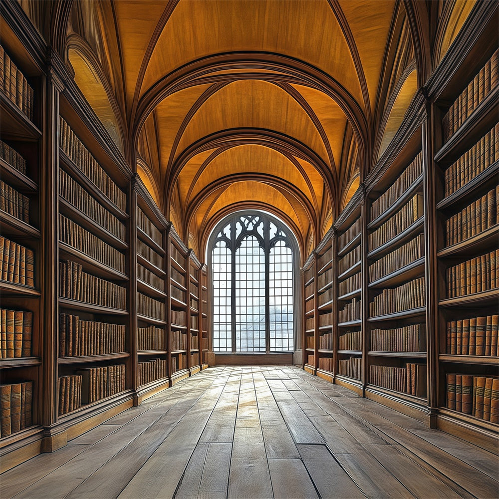 Back To School Fotohintergrund Gothic Library Hall Backdrop BRP57-53
