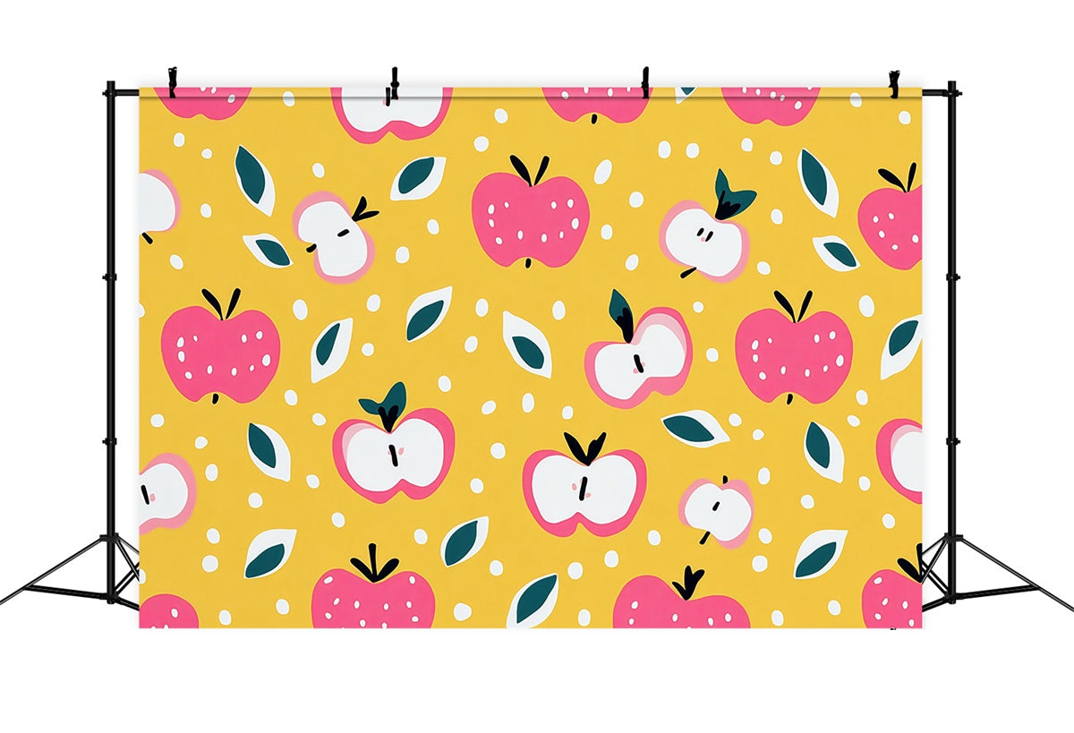Back To School Fotohintergrund Cartoon Apfelmuster Backdrop BRP57-57
