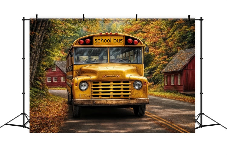 Back To School Backdrops Vintage Herbst Bus Backdrop BRP57-58