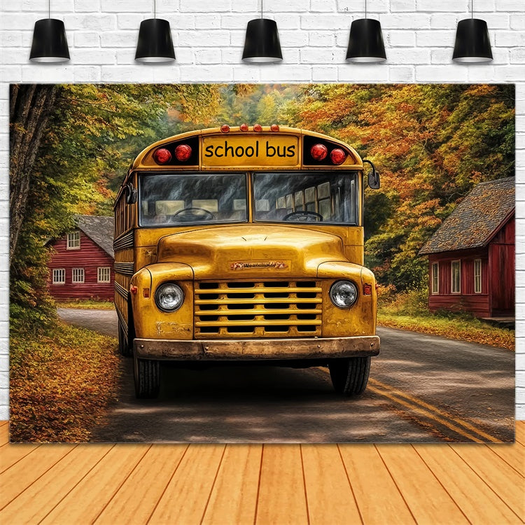 Back To School Backdrops Vintage Herbst Bus Backdrop BRP57-58