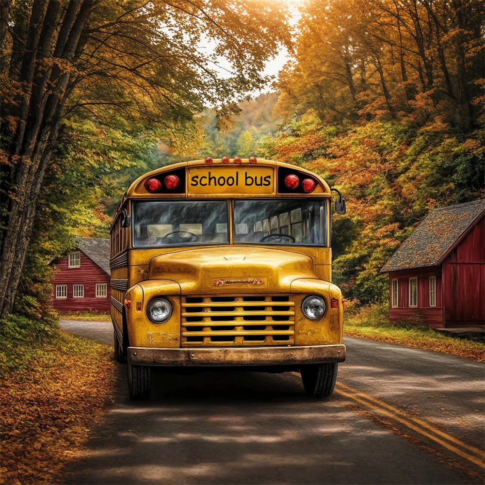 Back To School Backdrops Vintage Herbst Bus Backdrop BRP57-58
