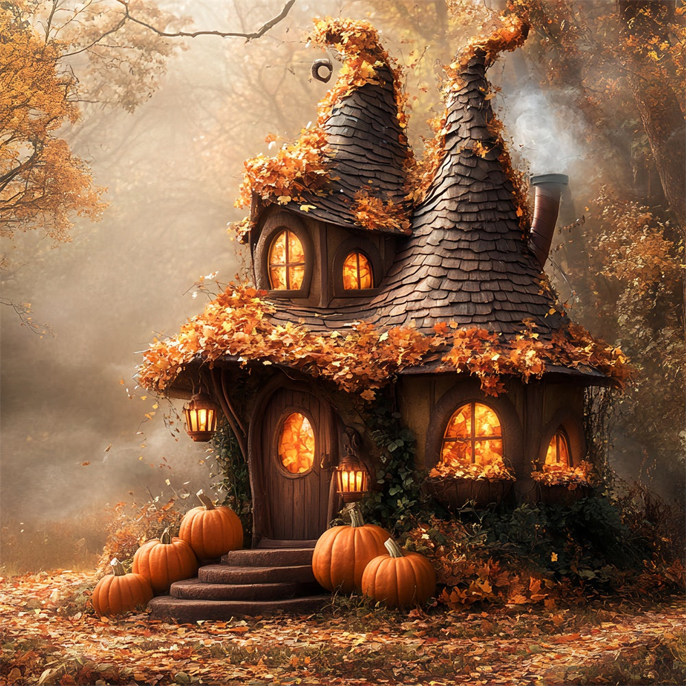 Halloween Backdrop Verdrehter Turm Magische Hütte Wald Backdrop BRP57-87