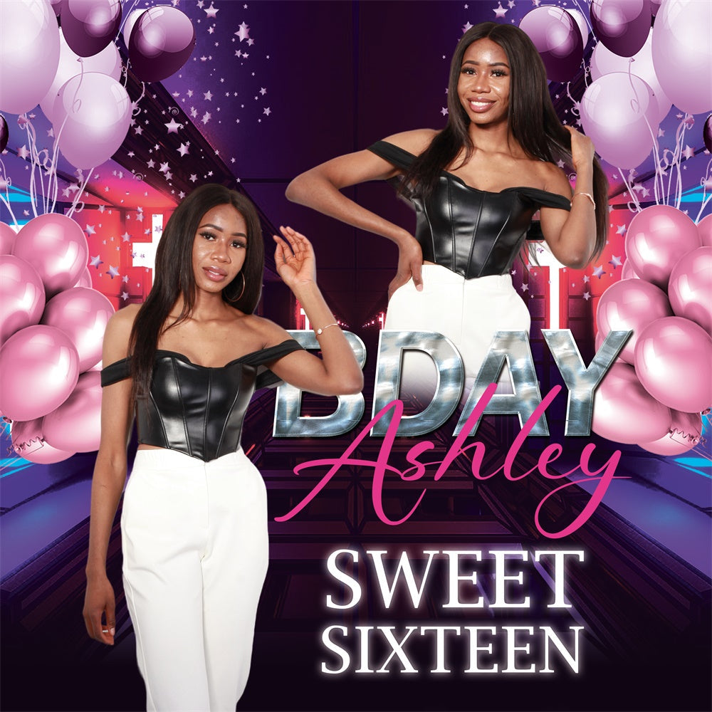 Personalisierte Geburtstag Backdrop City Glam Sweet 16 Backdrop BRP6-101