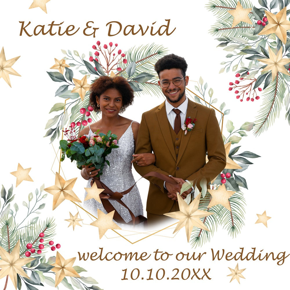 Weihnachten Hochzeit Backdrop Gemütlich Festlich Personalisierte Backdrop BRP6-112