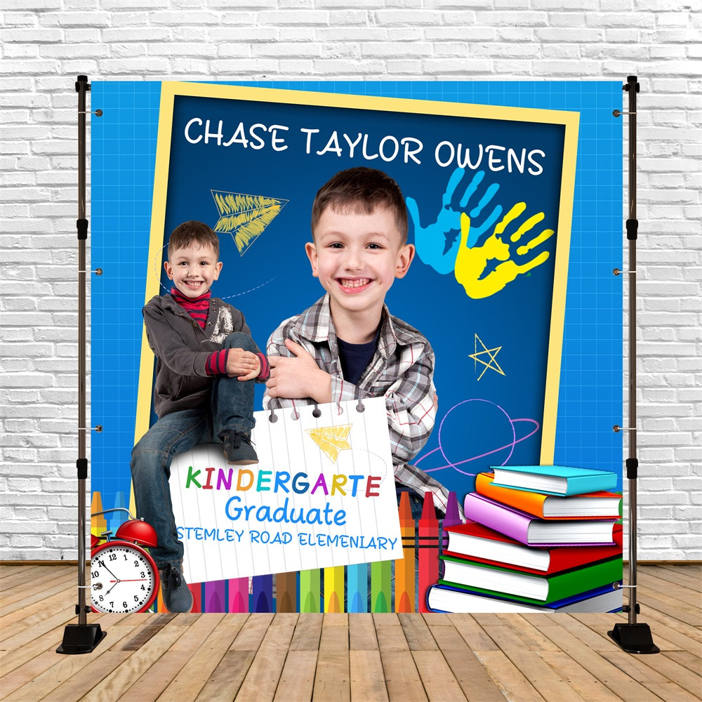 Preschool Graduation Backdrop Regenbogen Handabdruck Custom Party Graduation Backdrop BRP6-168
