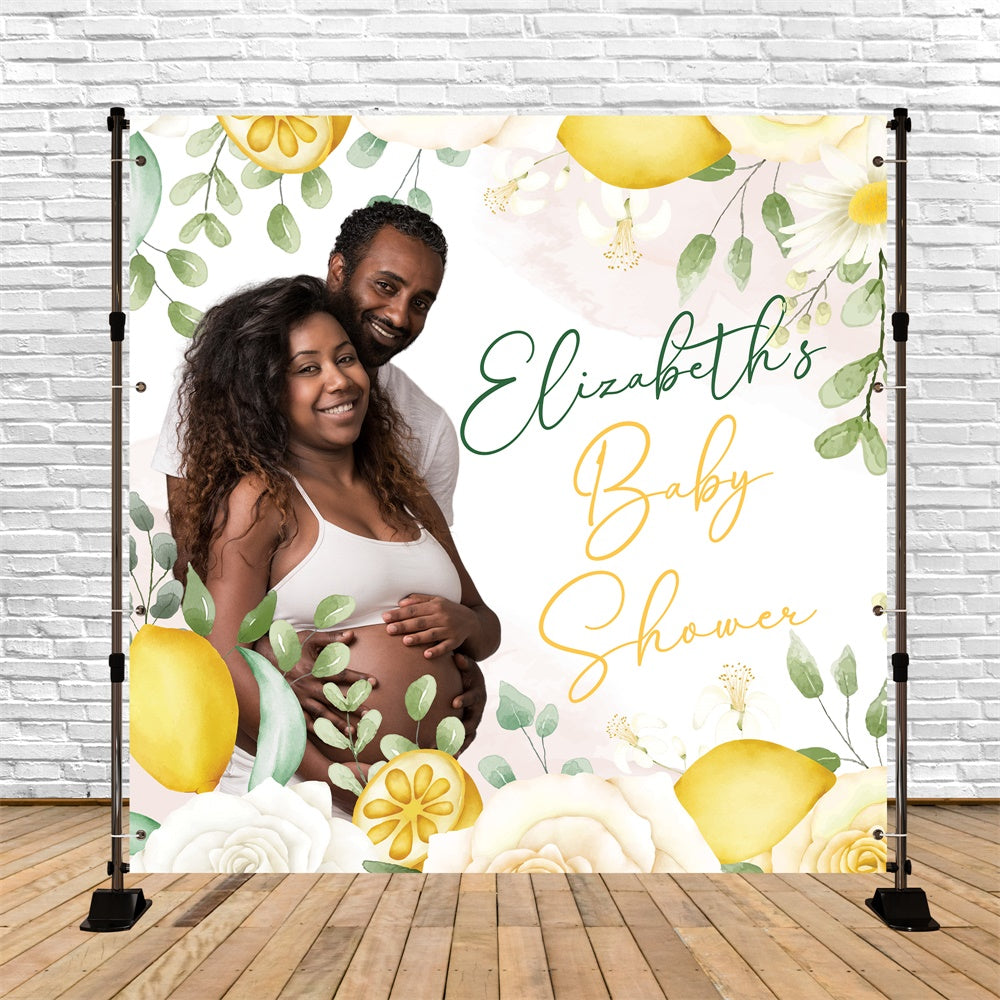 Baby Shower Fotokulisse Rose Lemon Joy Personalisierte Kulisse BRP6-226