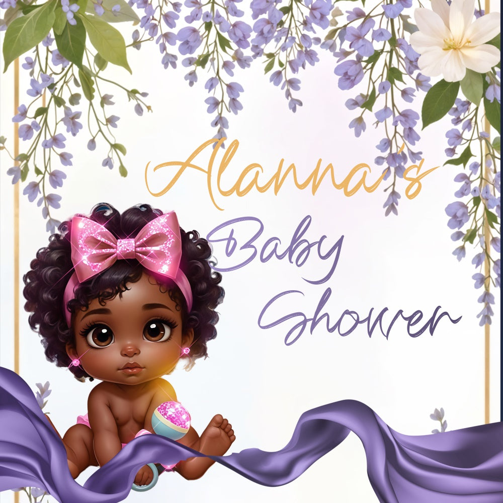 Backdrops für Baby Shower Lavendelblüte Personalisierter Hintergrund BRP6-231