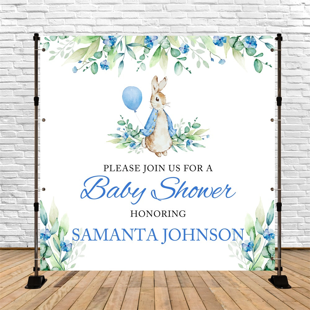 Baby Shower Backdrop Ideen Aquarell Kaninchen Custom Backdrop BRP6-25