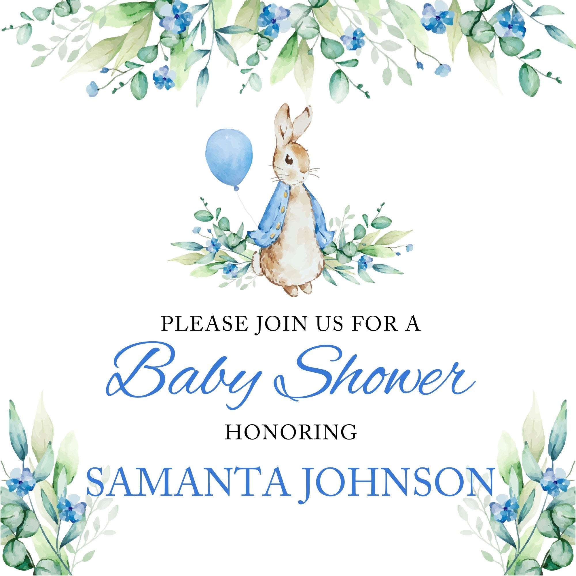 Baby Shower Backdrop Ideen Aquarell Kaninchen Custom Backdrop BRP6-25