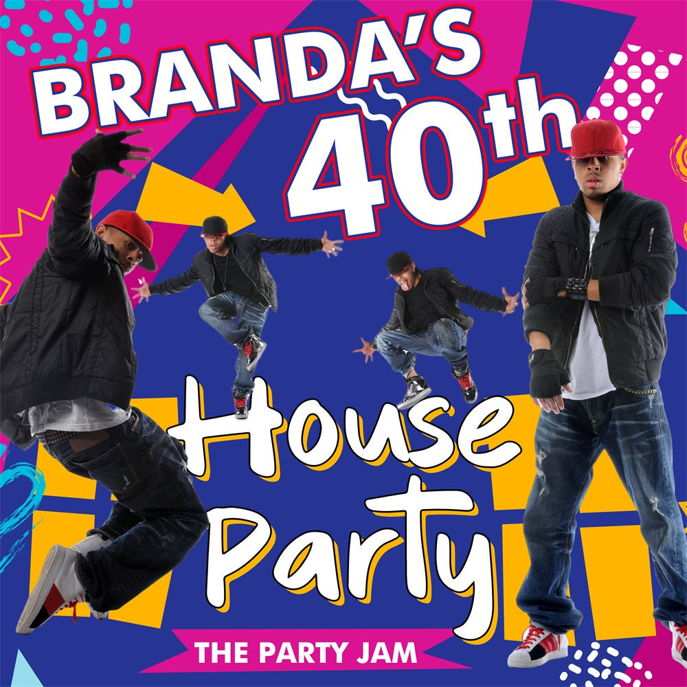 40. Geburtstag Backdrop Urban Vibes Bash Customized Backdrop BRP6-55