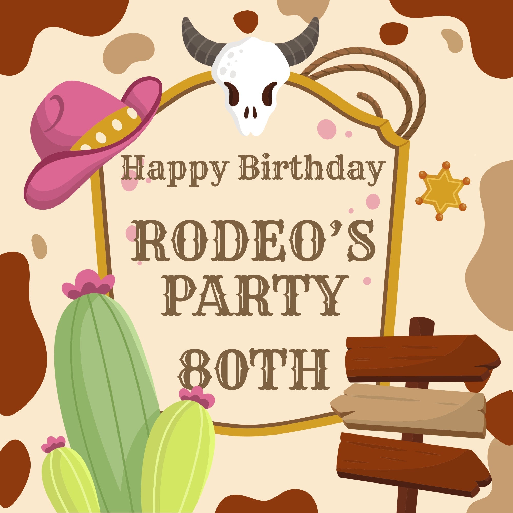 80. Geburtstag Backdrop Rodeo Bash Customized Backdrop BRP6-72