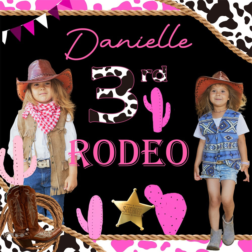 Customized Geburtstag Backdrop Cowgirl Rodeo Bash Backdrop BRP6-76