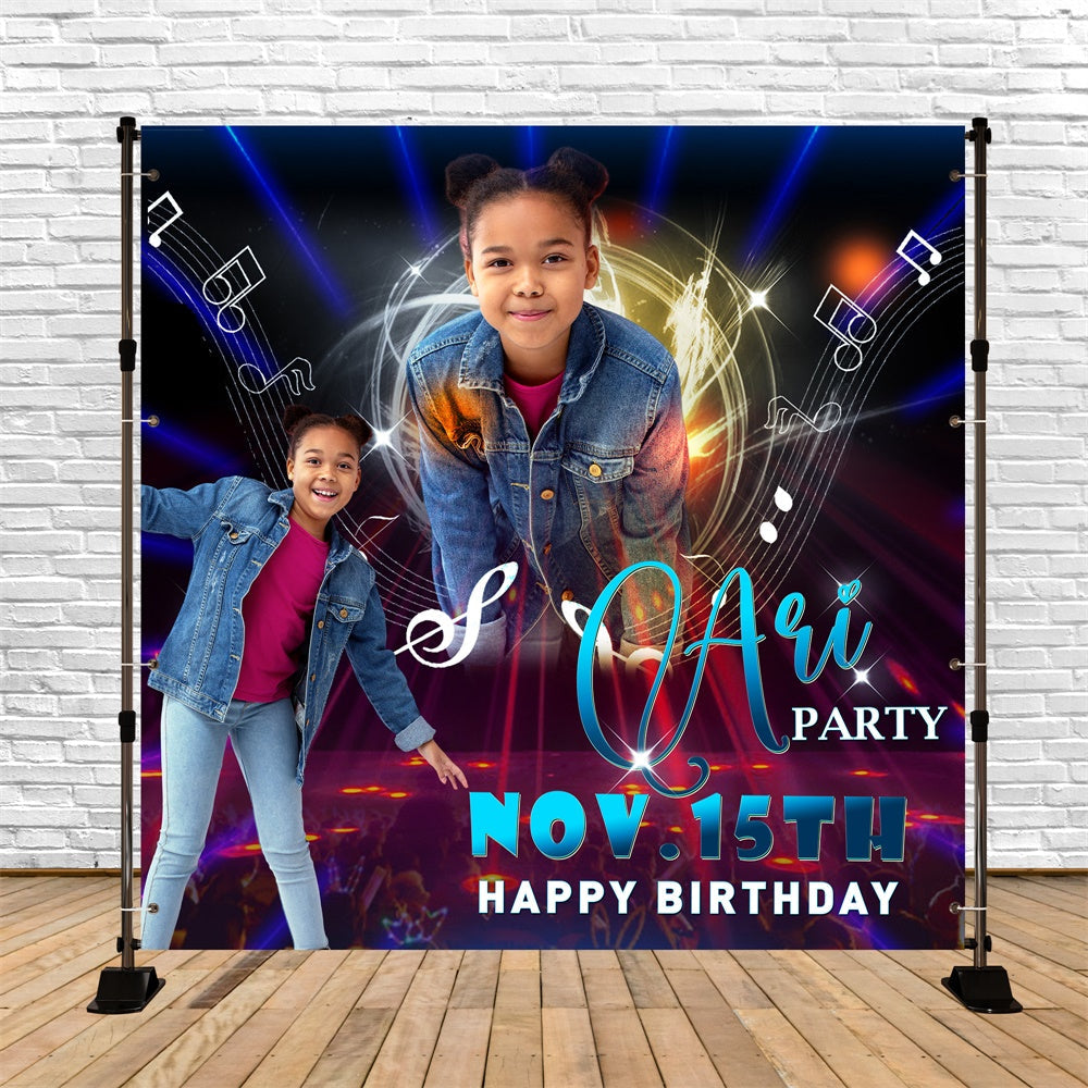 Personalisierte Backdrop für Geburtstag Musik Vibes Backdrop BRP6-81