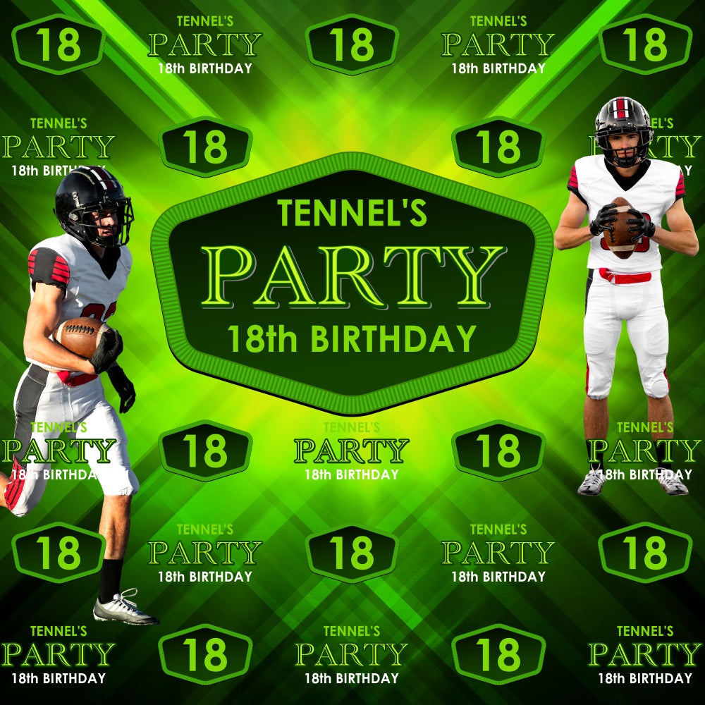 Geburtstag Party Backdrop Gridiron Glory 18. Geburtstag Backdrop BRP6-94