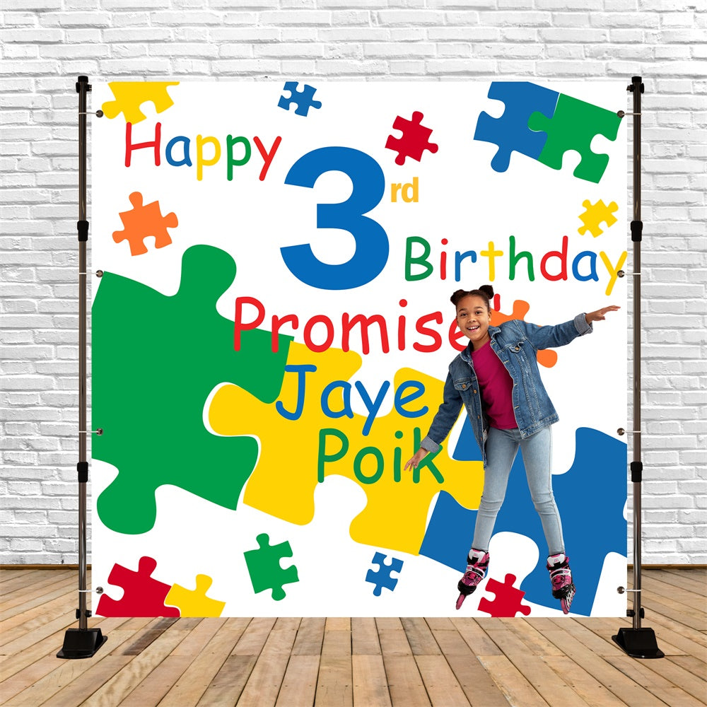 Individuell gestaltete Geburtstagskulisse Bright Puzzle Bash Kulisse BRP6-96