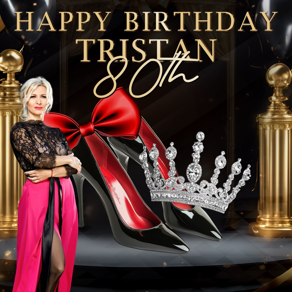 80. Geburtstag Backdrop High Heels Crown Personalisierte Backdrop BRP6-98