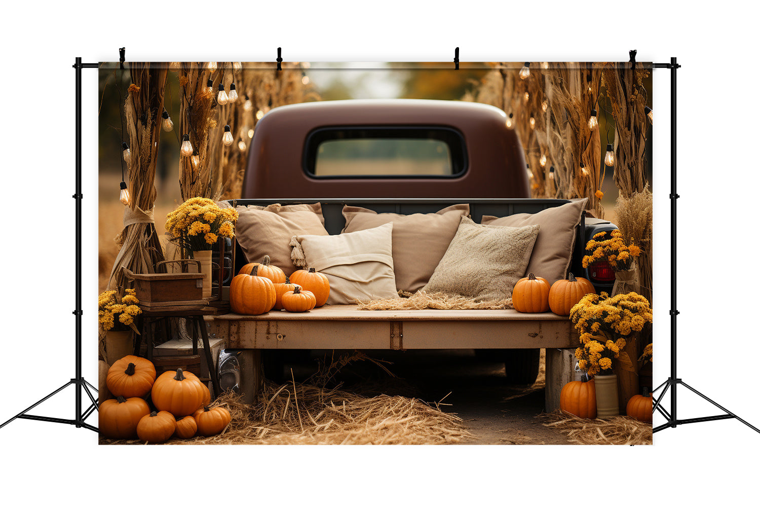 Herbst Licht Blume Kürbis Kissen LKW Hintergrund BRP7-105