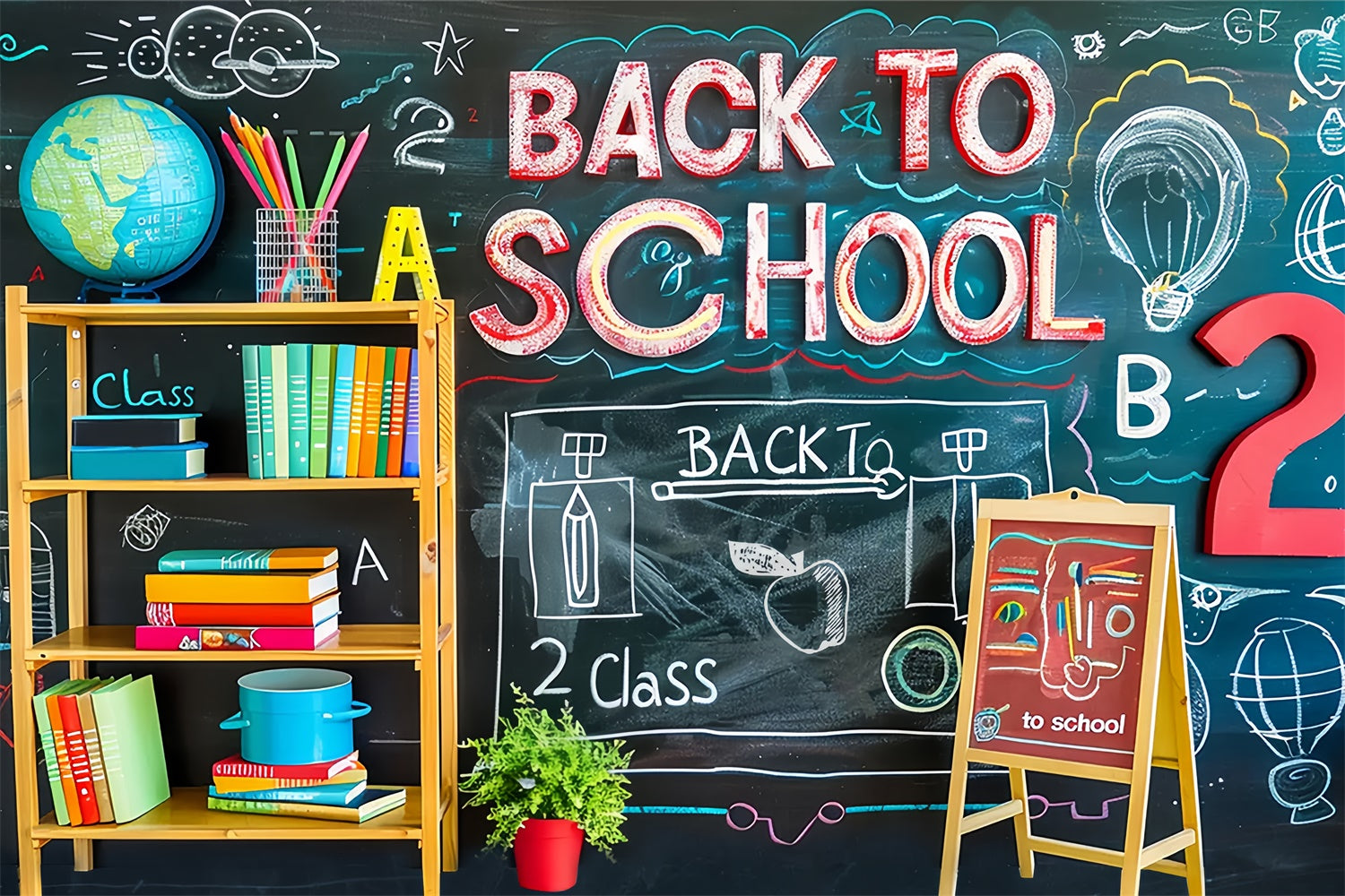Zurück zu Schule 2 Klasse Blackboard Hintergrund BRP7-176