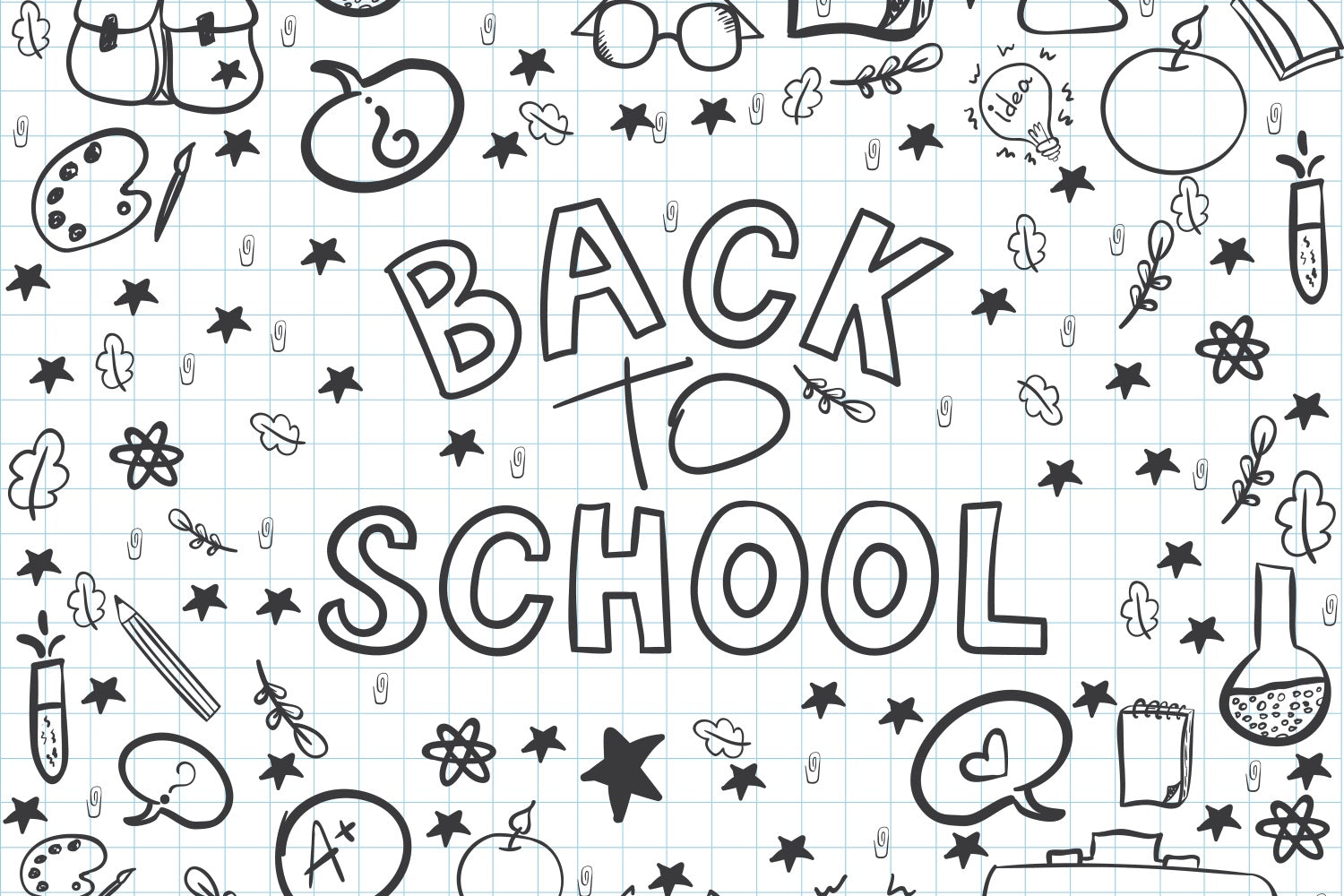 Back to School Schwarz Weiß Graffiti Backdrop BRP7-18