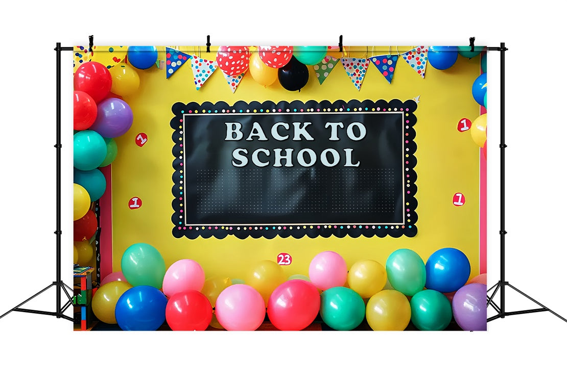Willkommensflagge Ballon Zurück zu Schule Hintergrund BRP7-182
