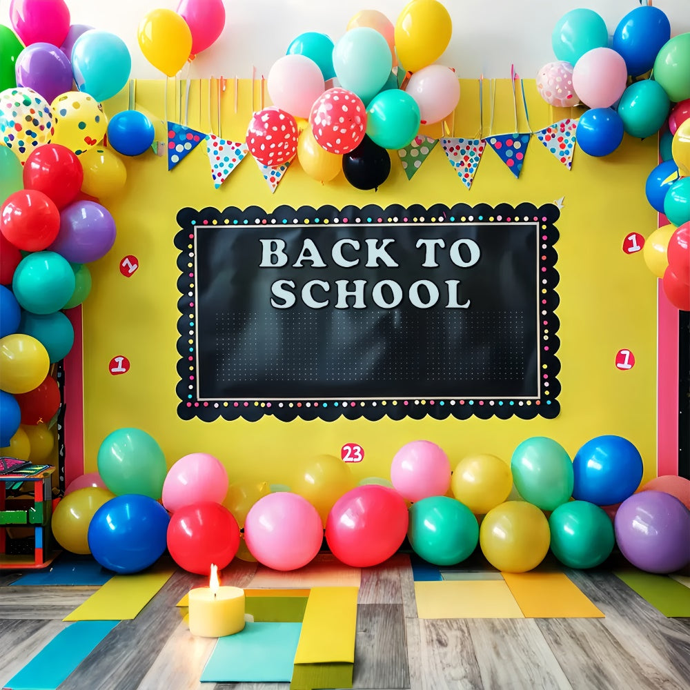 Willkommensflagge Ballon Zurück zu Schule Hintergrund BRP7-182