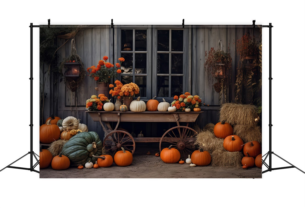 Herbst-Landschaft Kürbis Ernte Hintergrund für Fotografie BRP7-192