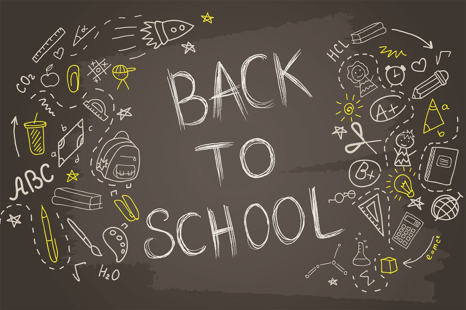 Zurück zu Schule Blackboard Graffiti Fotografie Hintergrund BRP7-40