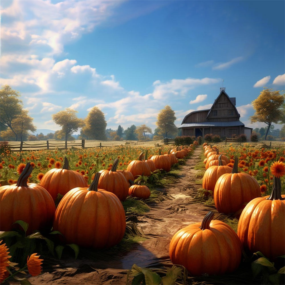 Kürbis Bauernhof Herbst Kulisse für Fotografie BRP7-70