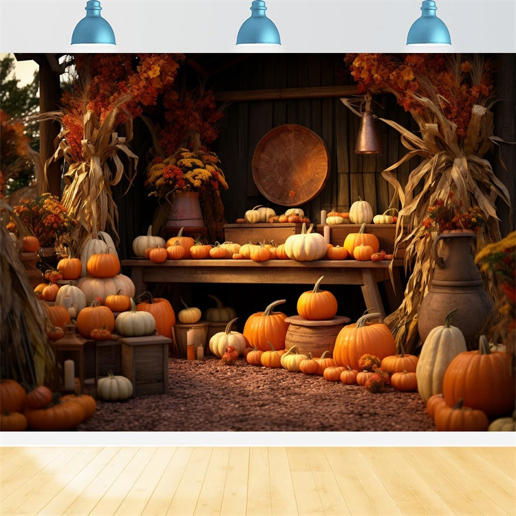 Herbst Kürbis Shop Hintergrund für Fotografie BRP7-74