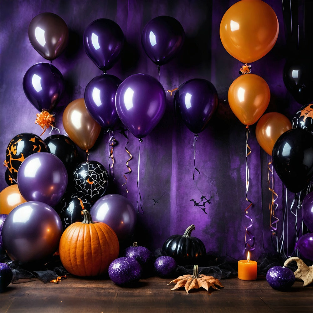 Lila und schwarze Luftballons Halloween Party Hintergrund BRP8-175